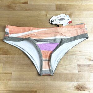 prAna Size Large Upswell Bikini‎ Bottom Waves Colorful Mid Rise Swimsuit NEW